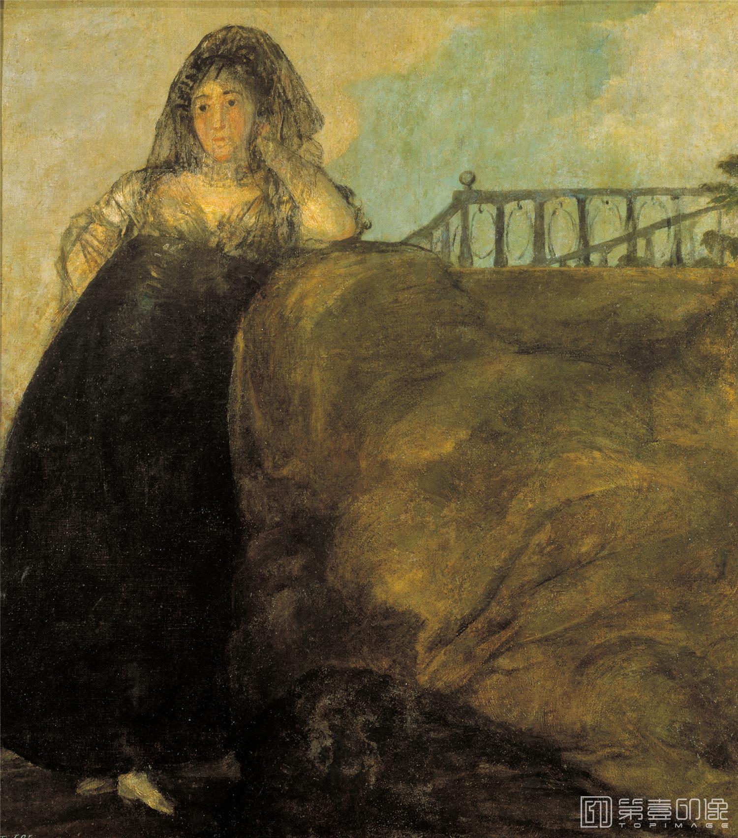 油画-西班牙普拉多美术馆油画藏画-Goya y Lucientes, Francisco de-Una manola- Leocadia Zorrilla-145,7cm x 129,4cm-1189